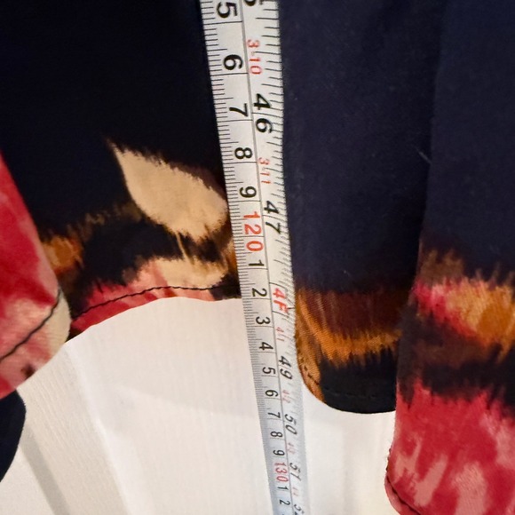 Torrid Navy Floral Print Long Sleeve‎ Tie Neck Midi Dress Plus Size 4X 26 Boho - Picture 7 of 12